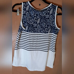 1 Clique Womens Tank Top Size Small Paisley And Stripes